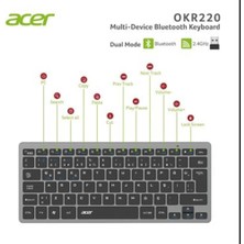 Negok Acer OKR220 Siyah Multidevice Dual Mode 2.4ghz Bluetooth Klavye (Smart Tv)(Android)