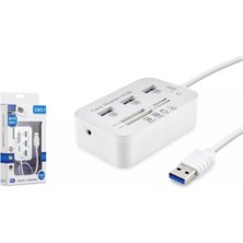 Rory Hadron HDX7028 Usb3.0 Hub Combo 3-Usb3.0 + Ms + Sd + M2 + Tf 20CM Beyaz