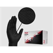 Paxteks Beybi Diamond L Beden Pudrasız Kalın Siyah Nitril Eldiven Large (Kutuda 100 Adet)