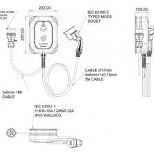 Bemis Elektrikli Araç Şarj Cihazı - Wallbox Charger 2 - 11/22 Kw - 5 Metre