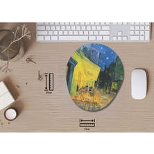 Ivart Van Gogh - Cafe Terrace At Night Desenli Bileklik Destekli Oval Mouse Pad