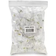Paxteks Hadron HDX5062 Cat5 Konnektör Ez RJ45 Delikli 100LÜ Paket Şeffaf