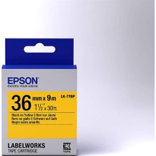 Novis Liora Epson Lk-7ybp Pastel Sarı Üzeri Siyah 36MM 9metre