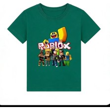 Punix Kids Punıx Kıds Roblox Baskılı Özel Tasarım %100 Pamuk Erkek Çocuk Yazlıkt-Shırt