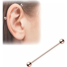 Jaida Moda Unisex Rose Renk Cerrahi Çelik Industrial Köprü Piercing