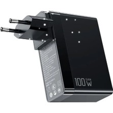 Rory Mcdodo CH-8101 Gan Serisi 100W 3 Port Başlıklı1xusb 2 Xtype-C Girişli Universal Şarj Adaptörü-Siyah