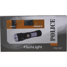 Novis Liora Polıce PS-357 Zoom, Yan Aydınlatma Işıklı,magnetli ve Kırmızı-Mavi Ikaz Işıklı,şarjlı El Feneri