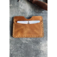 Pepuza Hakiki Deri Slim Kartlık - Camel