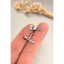 Jaida Moda Unisex Gri Anahtar Figürlü Helix Kıkırdak Çelik Piercing
