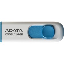 Adata C008-16GB 16GB Usb2.0 Classic (White + Blue) Flash Bellek