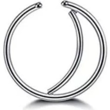 Jaida Moda Unisex Gri Ay Figür Halka Tragus Helix Piercing