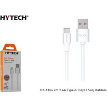 Zemira Hytech HY-X106 2m 2.4A Type-C Beyaz Şarj Kablosu