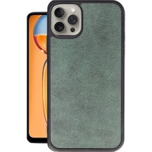 xirshop Iphone 15 Pro Max Kılıf Aras Deri Kapak - Koyu Yeşil