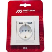 Uslucan Alışveriş Mutlusan 2 Usb"li Topraklı Beyaz Blisterli Priz (2220 619 0201)