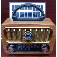 Zemira Everton RT-848 Güneş Enerjili Panelli Bluetooth Fm-Usb-Tf Card-Aux Nostaljik Radyo