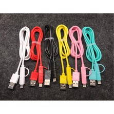 MK Beykoz Elba EC-13S Bağlantı Kablosu 2ın1 Micro 1mt Siyah Iphone Micro