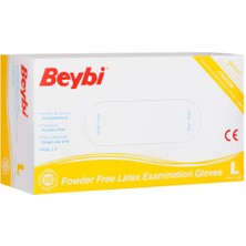 Rory Beybi Lateks Pudrasız (L) Large Beden Muayene Eldiven 100LÜ Paket