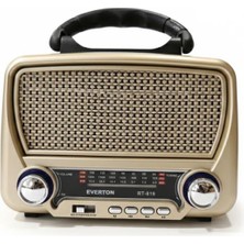 Paxteks Everton RT-819 (Solar Güneş Panelli) Bluetooth Fm-Usb-Tf Card-Aux Şarjlı Nostaljik Radyo El Feneri