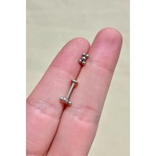 Jaida Moda 316L Cerrahi Çelik Gri Beş Toplu Labret, Tragus, Kıkırdak, Helix Piercing