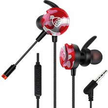 No35 Hytech Hy-Gk4 3,5 Oyuncu Esnek Mikrofonlu Kırmızı Kamuflaj Kulakiçi Kulaklık