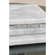 Jaida Moda Unisex Gümüş Düğümlü Cerrahi Çelik Industrial Köprü Piercing