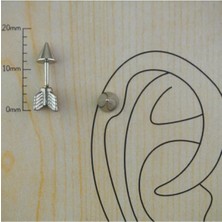 Jaida Moda Unisex Gümüş Cerrahi Çelik Ok Kulak-Kıkırdak-Helix Piercing