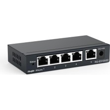 AK-SA-STR Ruijie-Reyee RG-ES105GD 5 Port 10-100-1000 Mbps Gbit Yönetilemez Switch Çelik Kasa