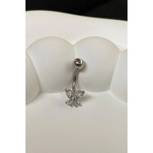 Jaida Moda Kadın 316L Cerrahi Çelik Kelebek Figür Göbek Piercing