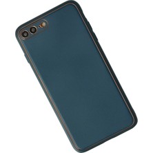 No35 Newface Iphone 7 Plus Kılıf Coco Deri Silikon Kapak - Mavi