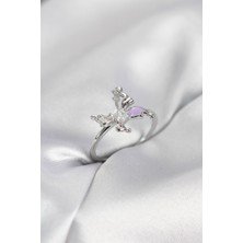 Gümüş Renk  Model Zirkon Taşlı Kadın Yüzük