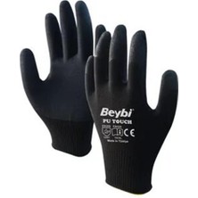 Paxteks Beybi 9 Beden 12LI Paket Poliüretan Kaplı Pu Touch Siyah Montaj Eldiven EN388 (3121X)