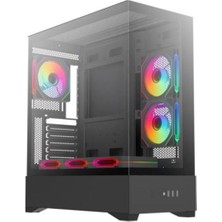 Maxdora Dark Diamond Pro 4X12CM Fan, 1x Usb3.0, 2x Usb2.0 Full Akvaryum Oyuncu Kasası (Psu Yok)