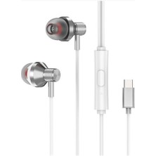 Negok S-Link SL-TPK03 Typec Telefon Uyumlu Metal Beyaz Kulak Içi Mikrofonlu Kulaklık