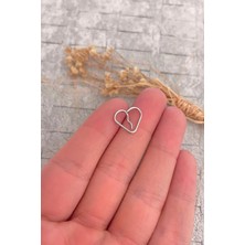 Jaida Moda Kadın Gri Cerrahi Çelik Kalp Ritmi Helix Rook Piercing