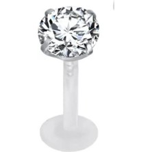 Jaida Moda Unisex Bioplastik Zirkon Taşlı Tragus Helix Kıkırdak Piercing