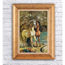 Giyense Altın Varaklı Çerçeveli Paspartulu Tablo HN967