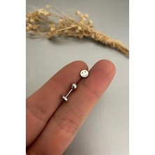 Jaida Moda Unisex Gümüş Renk Gülen Yüz Figürlü Tragus Helix Piercing