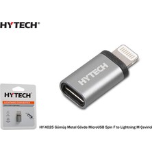 Lims Store Hytech HY-XO25 Gümüş Metal Gövde Microusb 5pin F To Lightning M Çevirici
