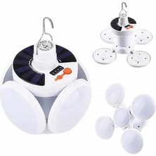 No35 5 Kanatlı Bahçe Aydınlatma LED Askılı Solar Güneş Enerji USB Sarjlı