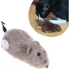 Go İthalat Kurmalı Kedi Eğitim Oyuncağı Tüylü Peluş Fare Yakalama Interaktif Sevimli Eğlenceli Oyuncak (5517)