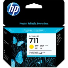 Dukkanıum Hp 711 Yellow Sarı 29ML 3lü Plotter Kartuş Seti CZ136A