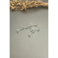 Jaida Moda Unisex Beyaz Bioplast 6’lı Piercing Seti – Tragus, Helix, Kıkırdak ve Lobe Uyumlu