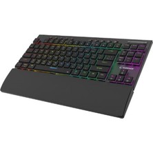 Novis Liora Rampage Beru Siyah 2.4g + Bt Wireless Red Switch Mekanik Gaming Oyuncu Klavye Slim Rgb