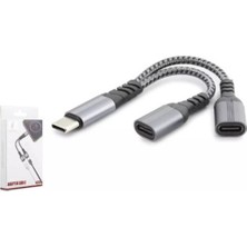 MK Beykoz Hadron GJ-015 Type-C To 2-Type-C F Kablo Car Şarj Siyah