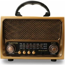 Uslucan Alışveriş Everton RT-675 Bluetooth Fm-Usb-Tf-Aux Şarjlı Solar Nostaljik Radyo