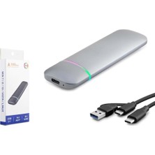 Zemira Hadron HDX1772 SSD Kutu Type-C3.1 + Usb3.0 Nvme + Ngff M2 Chip RTL9210B Gri