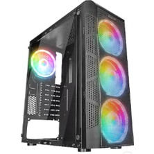 Negok Everest Crest V1 Mesh Temperli Camlı 4X12CM Auto Rgb Fan Atx Mid-T Gaming Oyuncu Kasası