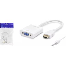 Paxteks Hadron HDX2019 HDMI To VGA F Çevirici 1080P + Audio Beyaz