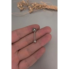 Jaida Moda Unisex Gümüş Renk Fırfır Toplu Dil Piercing