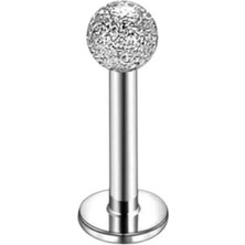 Jaida Moda Kadın Gümüş Renk Cancanlı Çelik Tragus, Helix Piercing